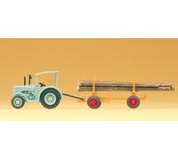 Preiser 79504 Hanomag-Trattore Con Rimorchio Per Legname, N
