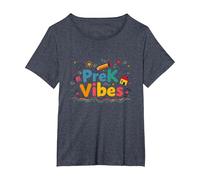 PreK Vibes Fun colorato Scuola Materna Bambini Pronti Maglietta, Donna Plus-Size, Pervinca, 2X