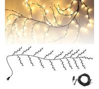 Prelit Branch Garland,Pre Lit Christmas Lights,LED Twig Garland,Twinkling Twig Trees Garland Lights Plug in,Twinkle Twig Lights,Xmas Branch Lights Decorations Indoor(7.5FT,European+Light Model)