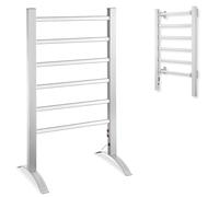 Prem-i-air FISHTEC Riscaldamento Portasciugamani Elettrico Murale per Bagno in Alluminio/Portasciugamani su Supporto - 6 Barre - 90 X 55 CM - Grigio