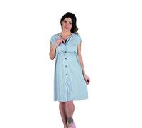 Premamy - Camicia Clinica per Premaman, Modello Aperto Davanti, Cotone bielastico, Pre-Post Parto - Grigio - IV (M)
