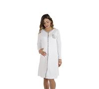 Premamy - Camicia Clinica per Premaman, Modello Aperto Davanti, Cotone bielastico, Pre-Post Parto - Grigio - VI (XL)