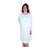 Premamy - Camicia Clinica per Premaman, Modello Aperto Davanti, Cotone Jersey, Pre-Post Parto - Bianco - VII (XXL)