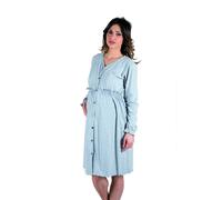 Premamy Camicia clinica premaman aperta davanti cotone bielastico pre-post parto Grigio IV (M)