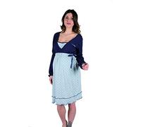 Premamy - Camicia da Notte per Premaman, Modello con Fiocco, Cotone Jersey, Pre-Post Parto - Grigio - IV (M)