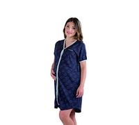 Premamy - Camicia da Notte per Premaman, Modello Estivo in Cotone Jersey, Aperto Davanti per Allattamento, Pre-Post Parto