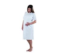 Premamy - Camicia da Notte per Premaman, Modello Estivo in Cotone Jersey, Aperto Davanti per Allattamento, Pre-Post Parto