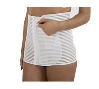 Premamy - Fascia per Premaman, Modello Contenitivo, Tessuto Traspirante, Post Parto - Bianco - V (L)
