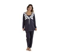 Premamy - Pigiama per Premaman, Modello con Fiocco, Cotone bielastico, Pre-Post Parto - Blu - VI (XL)