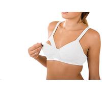 Premamy - Reggiseno per Premaman, Modello Basic, Cotone bielastico, per Allattamento - Bianco - V (L)
