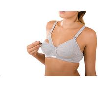 Premamy - Reggiseno per Premaman, Modello Basic, Cotone bielastico, per Allattamento - Grigio - V (L)
