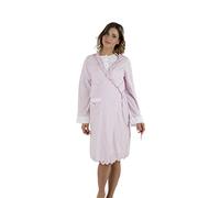 Premamy - Vestaglia da Notte per Premaman, Modello Aperto Davanti, Cotone Jersey, Pre-Post Parto - Lilla - IV (M)