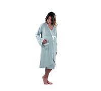 Premamy - Vestaglia da Notte per Premaman, Modello Maniche Lunghe In Cotone Bielastico e Tessuto Elasticizzato, Aperto Davanti Per Allattamento, Pre-Post Parto
