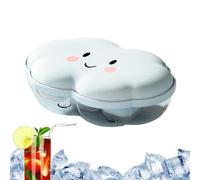 Premere il vassoio per cubetti di ghiaccio,Vassoio per cubetti di ghiaccio con coperchio | Carino stampo per cubetti di ghiaccio a forma di nuvola a 6 griglie,Stampo per fare ghiaccio a prova di