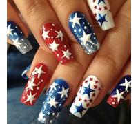 Premere Le Unghie Del 4 Luglio False Nails Indipendence Day Gues On Nails False Patriotic False Copri FINUCI