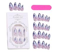 Premere le unghie di mandorla, a forma di mandorla premere le unghie, 12 dimensioni Chiodi a cascata a forma di mandorla, 24x Rhombus Crystal Fingernail Decorazioni per manicure copertura completa