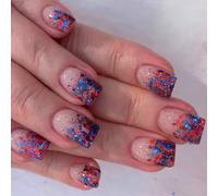Premere Le Unghie False Indipendence Day Artificial Gues Square False 4 Luglio Manicure Decors Independence Day Tip On Nail