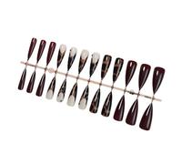 Premere Le Unghie Lunghe Tacchi Aghi Mandorla Falso Bastone Lucido Su Coperte Complete False Colla Acrilica Su Stick Sul Chiodo