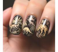 Premere Nails Acrilico False Dinosaur Art Set Tema Patriottico Unico Per Le Donne Della In Nail Art Da Giorno L'indipendenza Appassionati