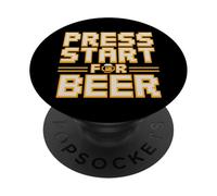 Premere Start Per Beer Retro Gamer Arcade Pixel PopSockets PopGrip Adesivo