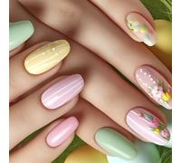 Premere Su Unghie Ballerine Caffè Unghie Finte Francese Full Covers Acrilico False Design Falso Per Le Donne E Le Ragazze Cliniche Acriliche Su Chiodo Per Le Donne Chiaro