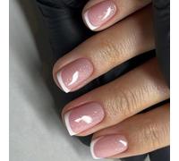 Premere Su Unghie French Nails Square Suggerimenti Falso Falso Falso Disegni Falso Acrilico Artificiale Nail