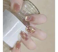 Premere Su Unghie Quadrate Finte Unghie Con Farfalle Disegni Gatti Occhi Lucido Bacchetta Su Chiodi Colla Su Chiodi Acrilici Per Le Donne