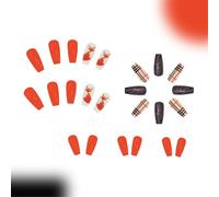 Premere sulle unghie autunnali unghie finte copertura completa 24 pz volpi del Ringraziamento Stick On Nails per autunno moda unghie acriliche