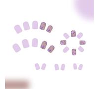 Premere sulle unghie corte quadrate unghie finte disegni floreali lucidi coperture complete stick sulle unghie manicure unghie arte per le donne