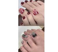 Premere sulle unghie dei piedi Spring Summers Colla sulle unghie dei piedi 48pcs riutilizzabile UV Errore acrilico finito per le donne Consigli francesi Unghie false con design