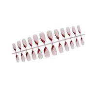 Premere sulle unghie punta francese punte a mandorla finte coperture complete false disegni acrilici artificiali colle acriliche sul chiodo per le donne trasparente