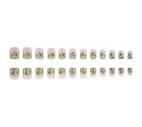 Premere sulle unghie Shamrock Designs Unghie finte francesi Unghie finte acriliche Unghie artificiali Colle sulle unghie Unghie finte quadrate