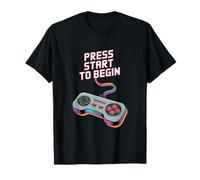 Premi Start per Iniziare Il Controller da Gioco retrò Art Maglietta