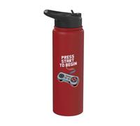 Premi Start per iniziare il controller da gioco retrò Art Stainless Steel Insulated Water Bottle