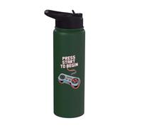 Premi Start per iniziare il controller da gioco retrò Art Stainless Steel Insulated Water Bottle