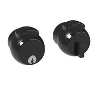 MERONI SERRATURE Serratura Pomolo per Porta - Serratura di Sicurezza con Pomolo PremiApri, Ideale per Porte di Uffici in Legno Metallo Alluminio Vetro, Con Chiave, Made in Italy (Nero)