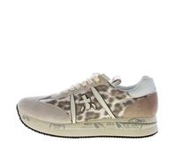 PREMIATA scarpe donna Sneaker Conny 7362 camoscio grigio e tessuto animalier