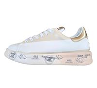 PREMIATA Scarpe Sneakers Donna in Pelle Belle_7452 Bianco-Oro (Bianco-Oro, Sistema Taglie Calzature EU, Adulto, Donna, Numero, Media, 40)