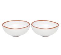Premier Calisto Set da 2 Ciotole, Terracotta Smaltata, Bianco