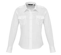 PREMIER - Camicia Stile Pilota Manica Lunga - Donna (54 IT (22 UK)) (Bianco)