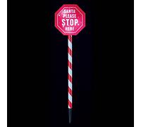 Premier Cartello luminoso "Santa Please Stop Here"
