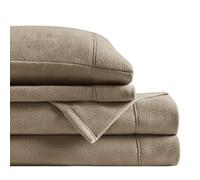 Premier Comfort Set di Lenzuola in Micropile, Calde e morbide, con Tasca Profonda 35,6 cm Biancheria da Letto per la Stagione Fredda, con Federa Coordinata, Poliestere, Marrone, Queen