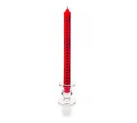 Premier Decorazioni Candela Avvento Rossa da 25 Centimetri con Supporto in Vetro