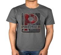 Premier Drums Vintage Badge T-Shirt Jamie Morrison Nicko Mcbrain GED Ro Men's Male Dark Grey S