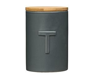 Premier Fenwick Barattolo Metallica Porta tè, bambù/Dolomite, Grigio