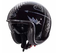 Premier Helmets Casque Jet Vintage Evo Nx Silver Chromed