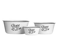 Premier Housewares 0509888 La Cuisine De Mere Set di 3 Ciotoli, Metallo, Bianco