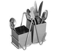 Premier Housewares Porta posate 0511114 in acciaio inox cromato, 2 scomparti