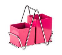 Premier Housewares 0511133 Barattolo per Posate 2 Compartimento, Fuchsia