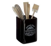 Premier Housewares 0721924 Vintage Home Contenitore con Utensili, Ceramica, Nero